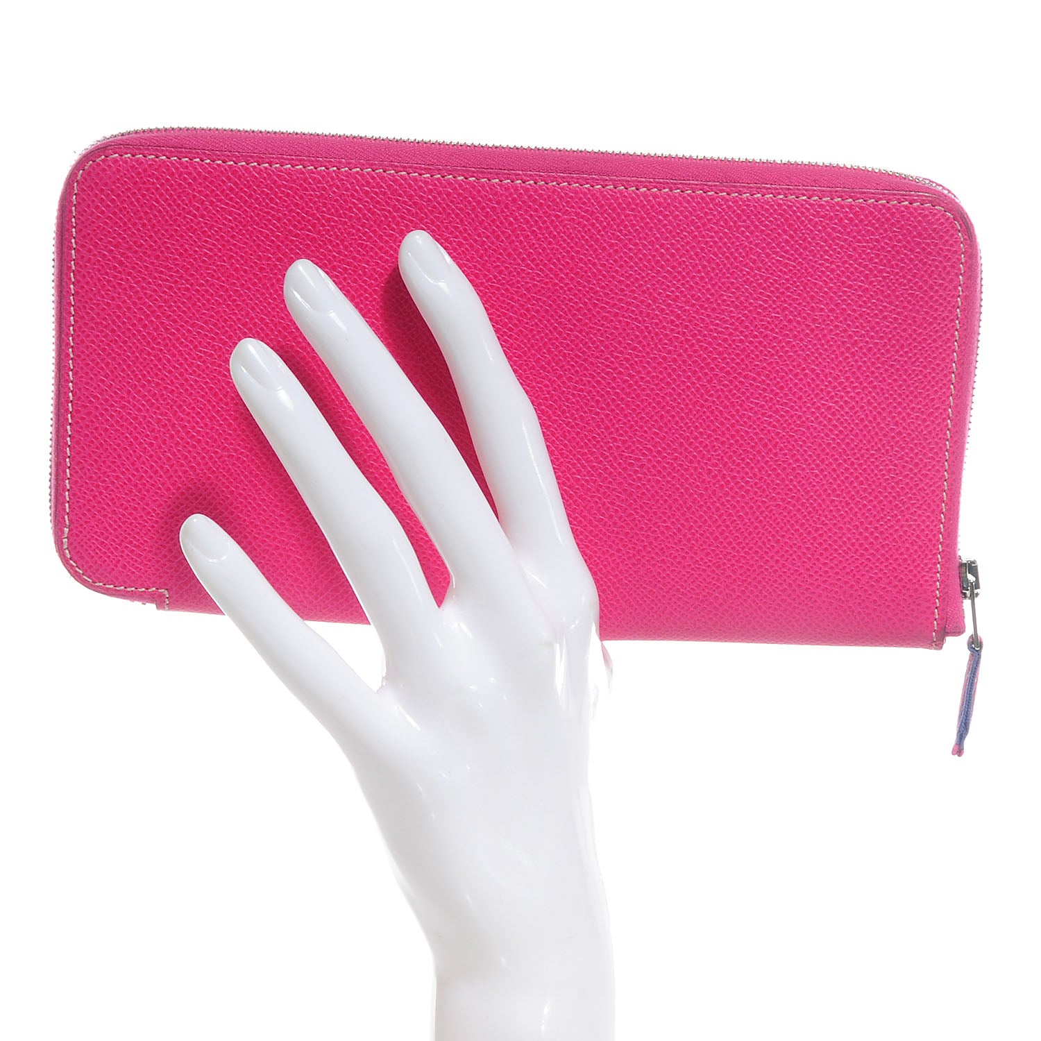 Hermes Epsom Silk'in Wallet Rose Tyrien 2 of 11