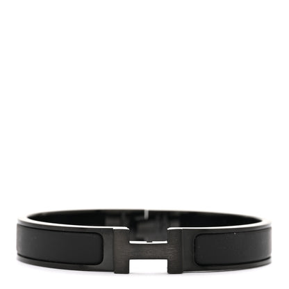 Hermes Matte Enamel Narrow Clic Clac HH Bracelet T4 So Black 1 of 6