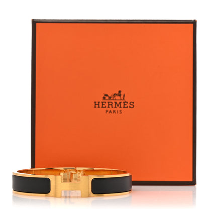Hermes Matte Enamel Narrow Clic Clac HH Bracelet Black 5 of 5