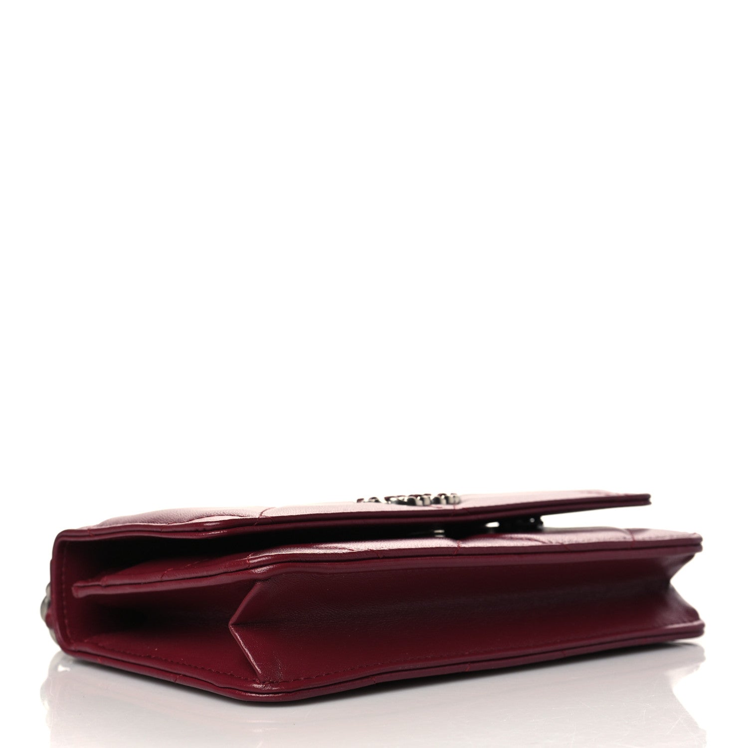 Chanel Lambskin Quilted Chanel 19 Wallet On Chain WOC Burgundy 4 of 12