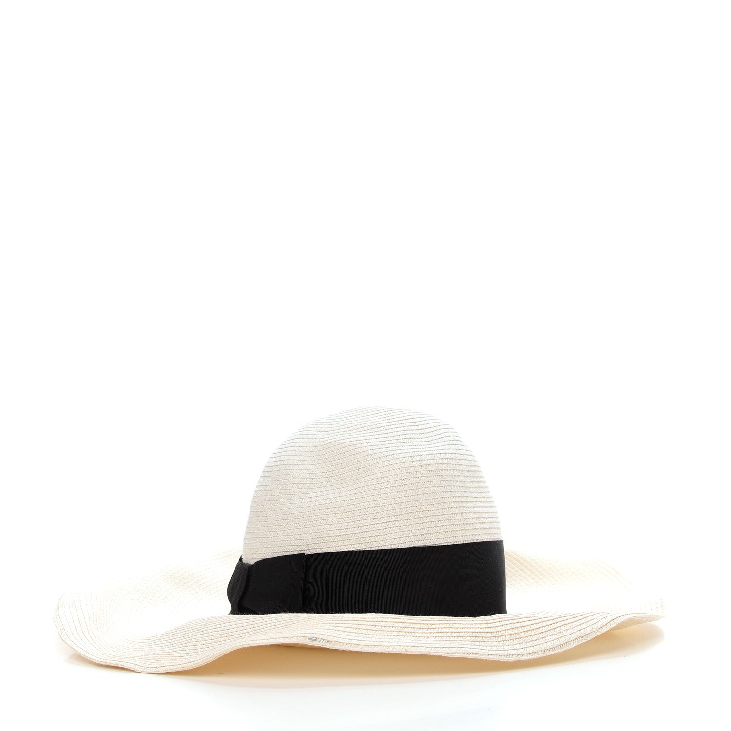 Gucci Straw Wide Brim Hat M Black Natural 4 of 7