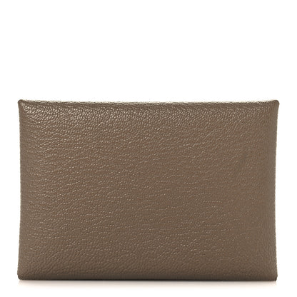 Hermes Epsom Calvi Duo Card Case Etoupe 1 of 6