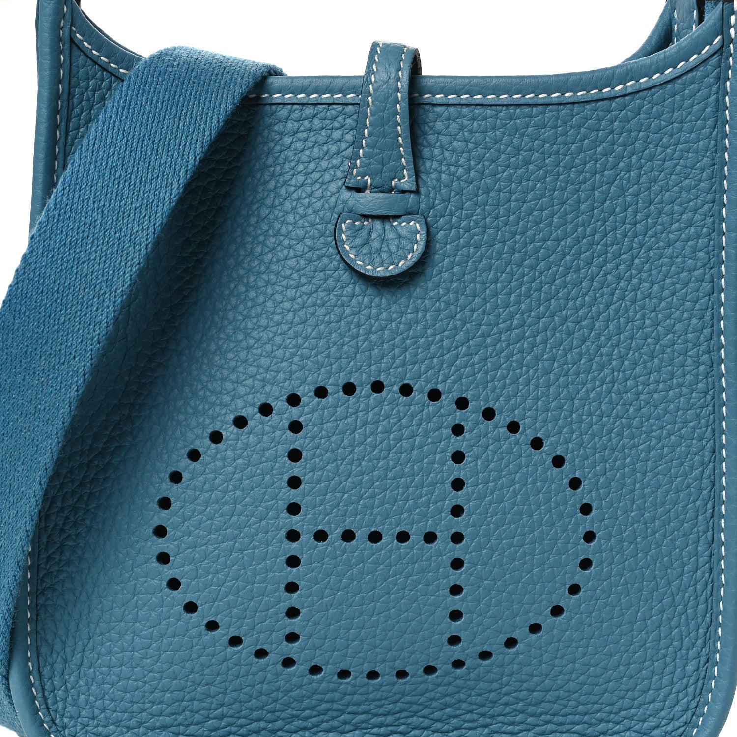 Hermes Taurillon Clemence Evelyne TPM New Blue Jean 8 of 11