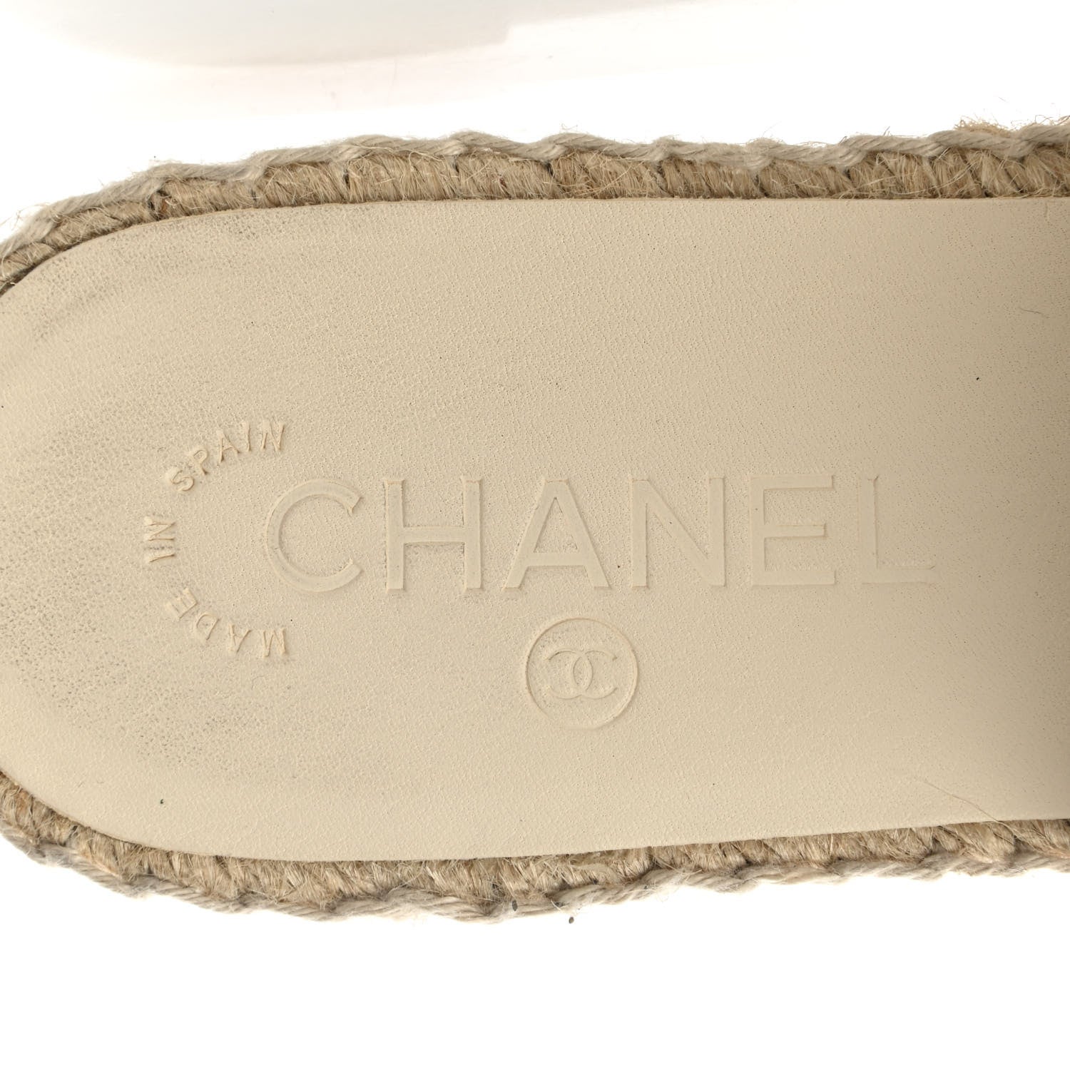 Chanel Iridescent Goatskin CC Espadrille Mules 40 Ivory Black 8 of 9