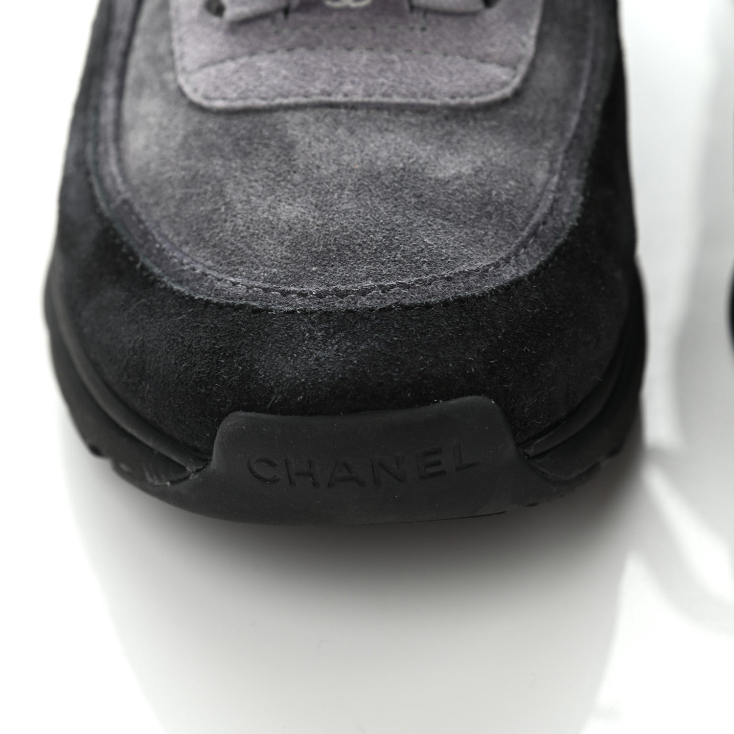 Chanel Suede Calfskin CC Sneakers 37 Black 11 of 13