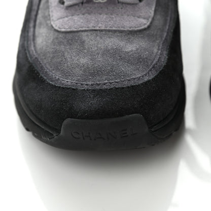 Chanel Suede Calfskin CC Sneakers 37 Black 11 of 13
