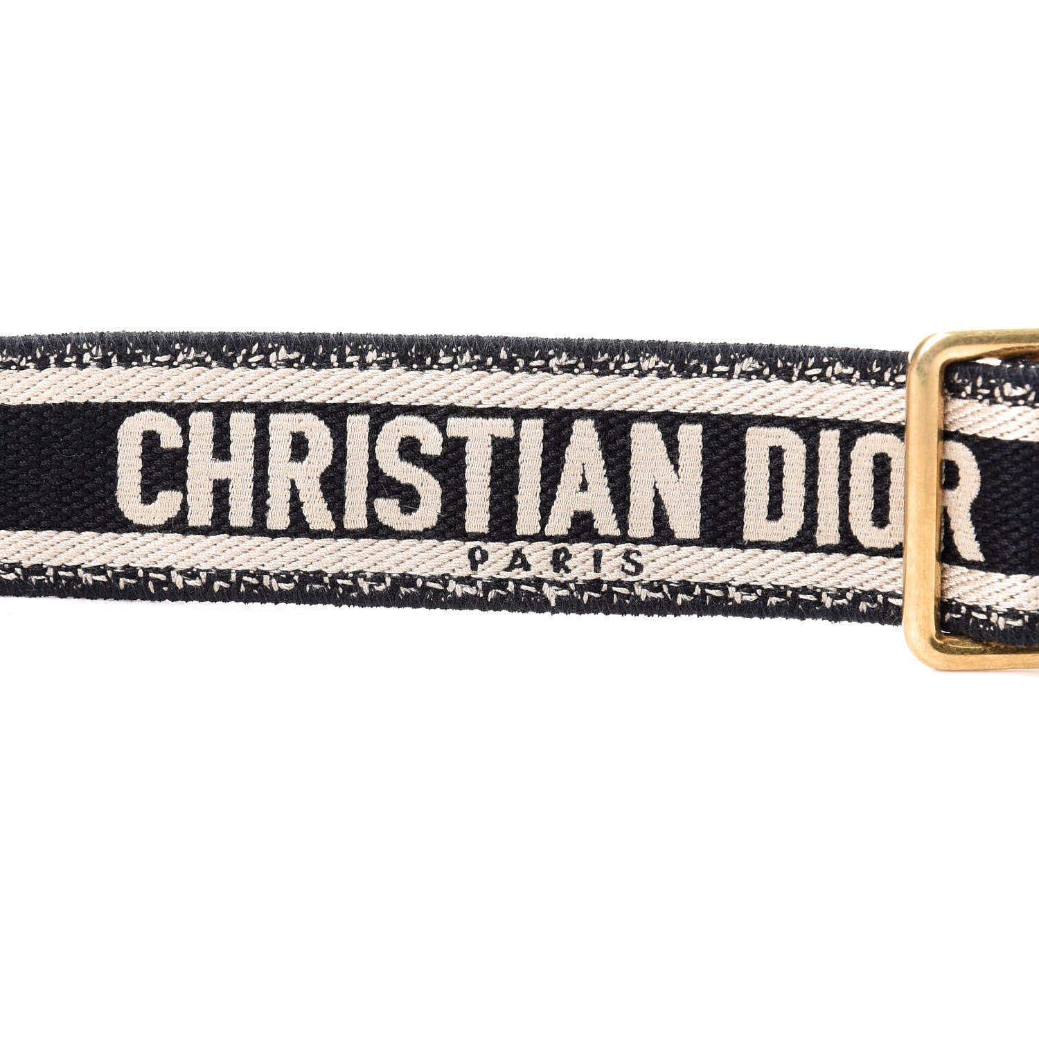 Christian Dior Canvas Embroidered Adjustable Shoulder Strap Black Beige 4 of 6