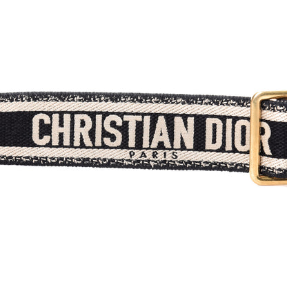 Christian Dior Canvas Embroidered Adjustable Shoulder Strap Black Beige 4 of 6