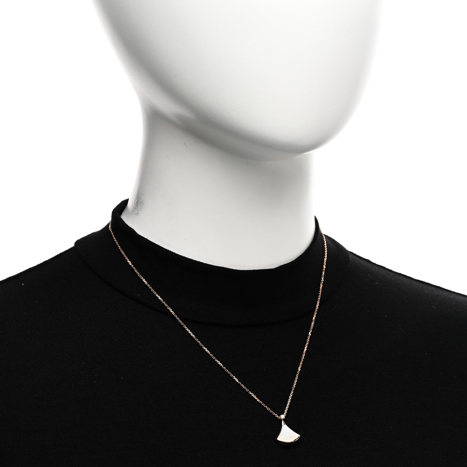 Bulgari 18K Rose Gold Diamond Mother of Pearl Small Divas' Dream Pendant Necklace 2 of 4