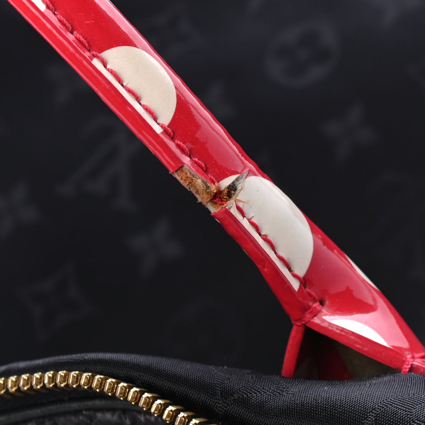 Nylon Monogram Kusama Infinity Dots Vertical Lockit Black Red