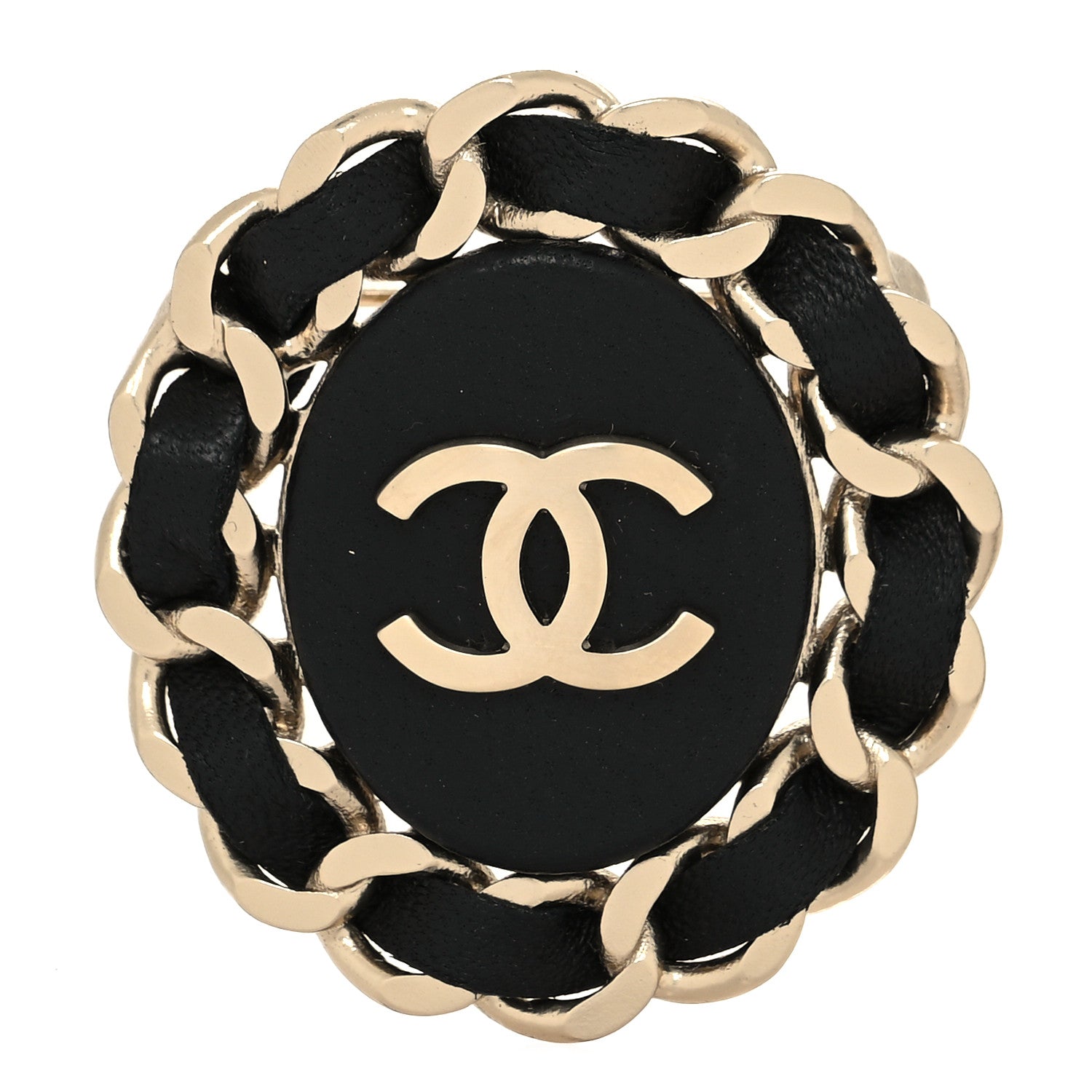Chanel Lambskin Chain CC Brooch Black 1 of 3