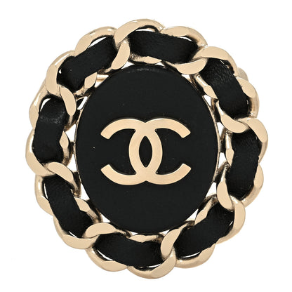 Chanel Lambskin Chain CC Brooch Black 1 of 3