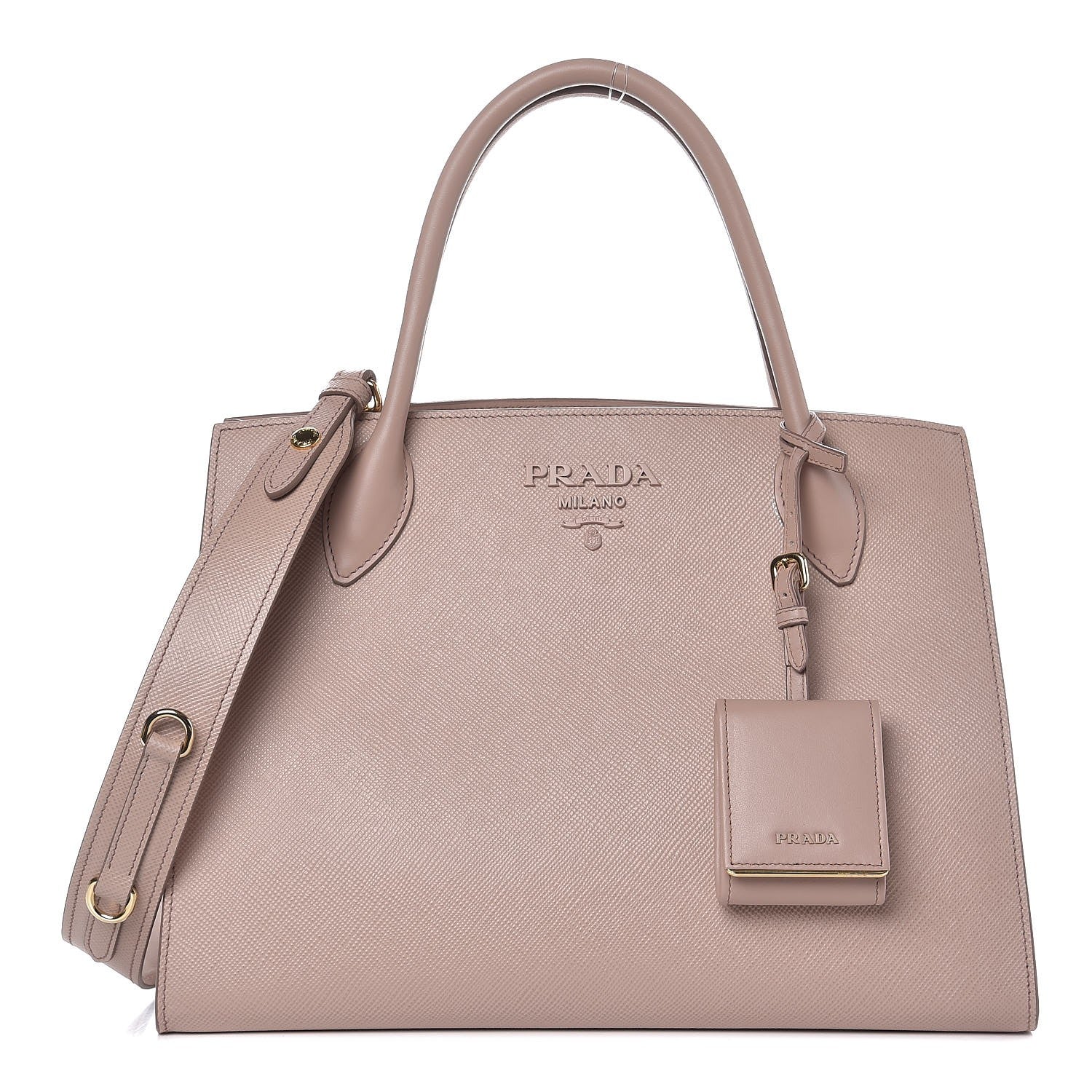 Prada Saffiano Cuir Calfskin Medium Monochrome Top Handle Tote Cipria 1 of 6