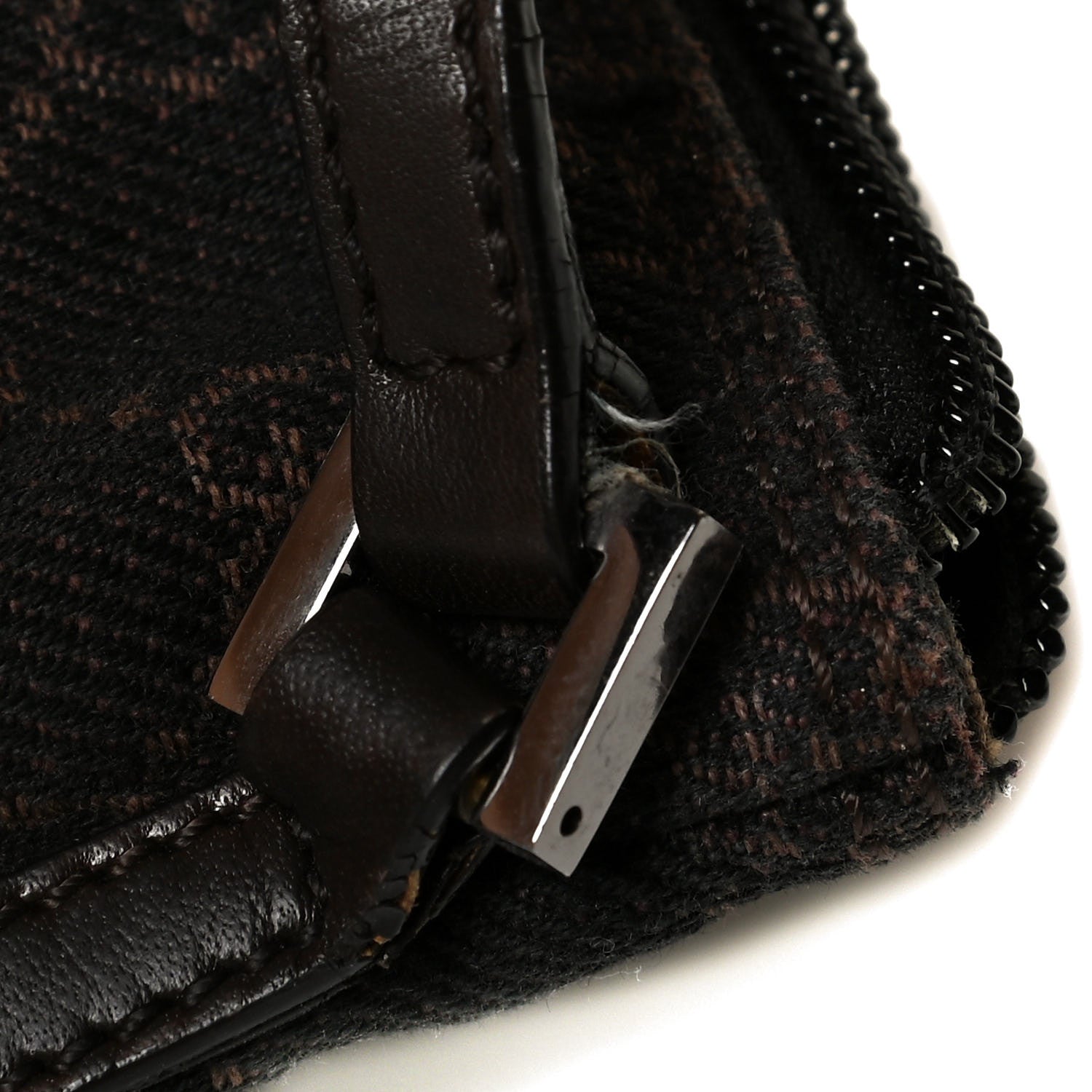 Gucci Denim Monogram Boat Pochette Dark Brown 7 of 7