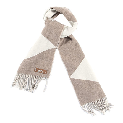 Hermes Cashmere Casaque Zig Zag Muffler Etoupe Ivory 1 of 4