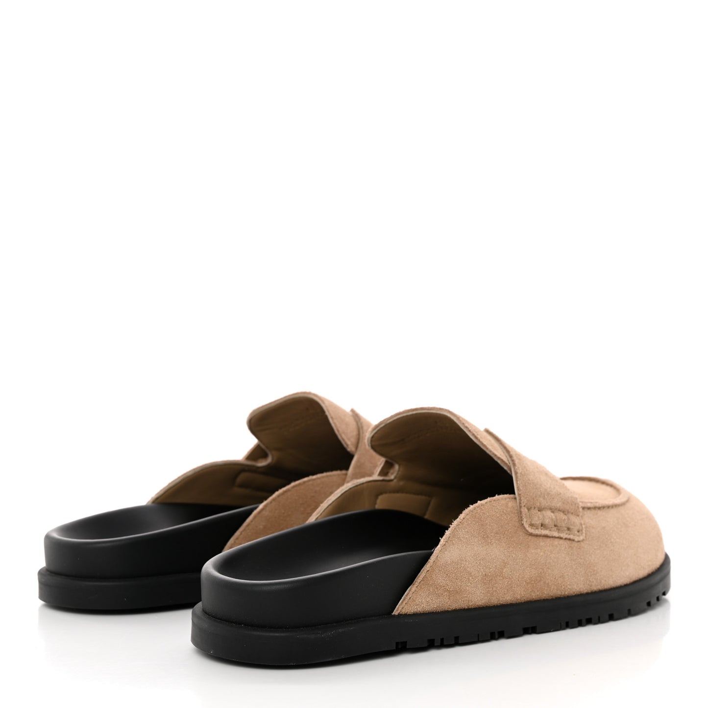 Suede Calfskin Mens Go Mules 43 Beige Argile