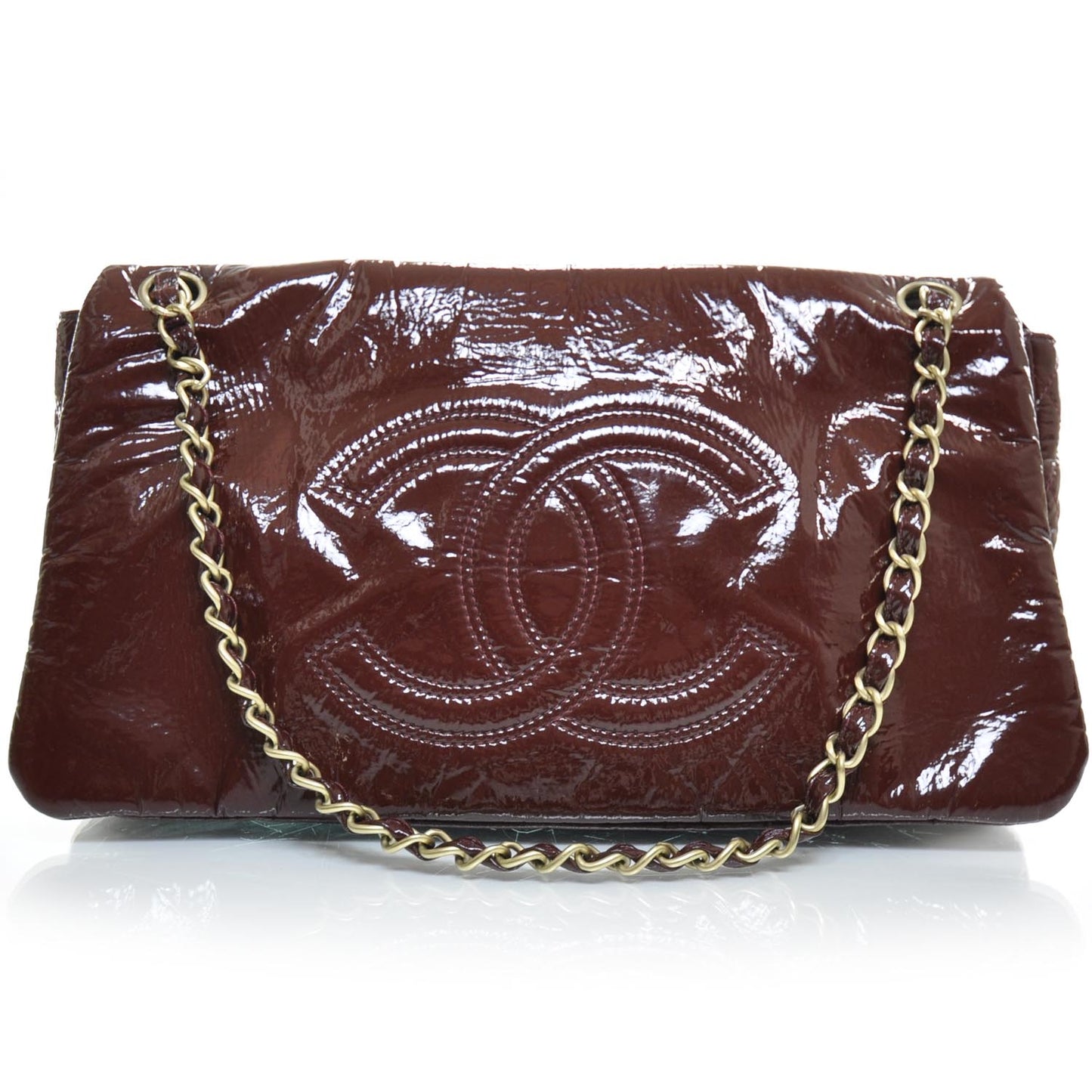 Vinyl Rock and Chain Medium Flap Bordeaux