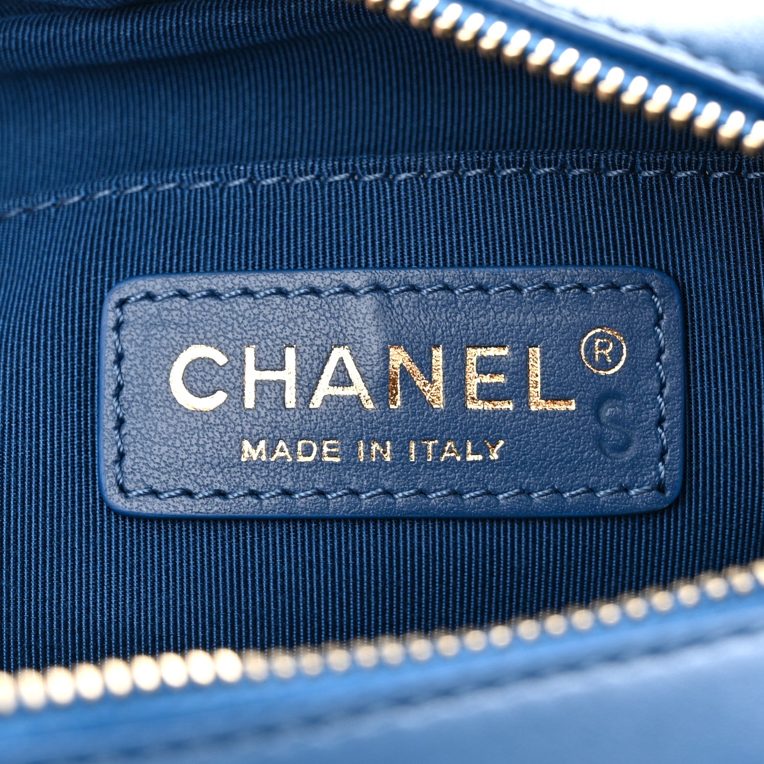 Chanel Calfskin Stitched Enamel CC Camera Case Bag Blue 6 of 10
