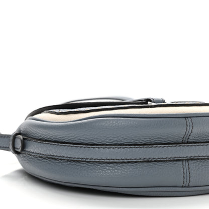 Fendi Cuoio Romano Selleria Seville Canvas Round Saddle Bag Nube Grezzo 9 of 9