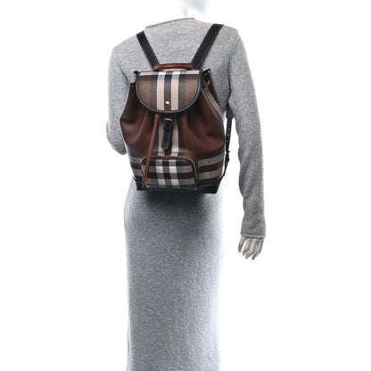Burberry E-Canvas Check Backpack Dark Birch Brown 2 of 9