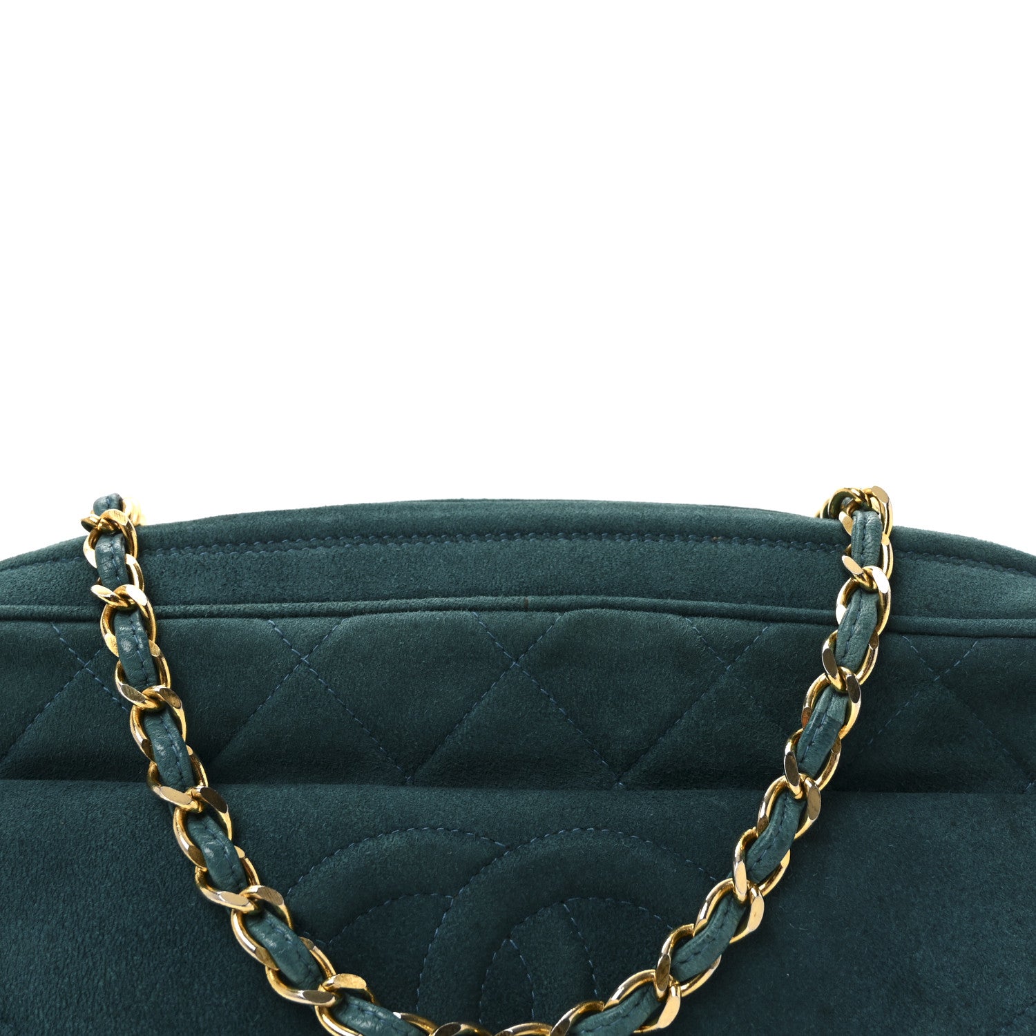 Chanel Suede Quilted CC Tassel Camera Bag Blue 8 of 10