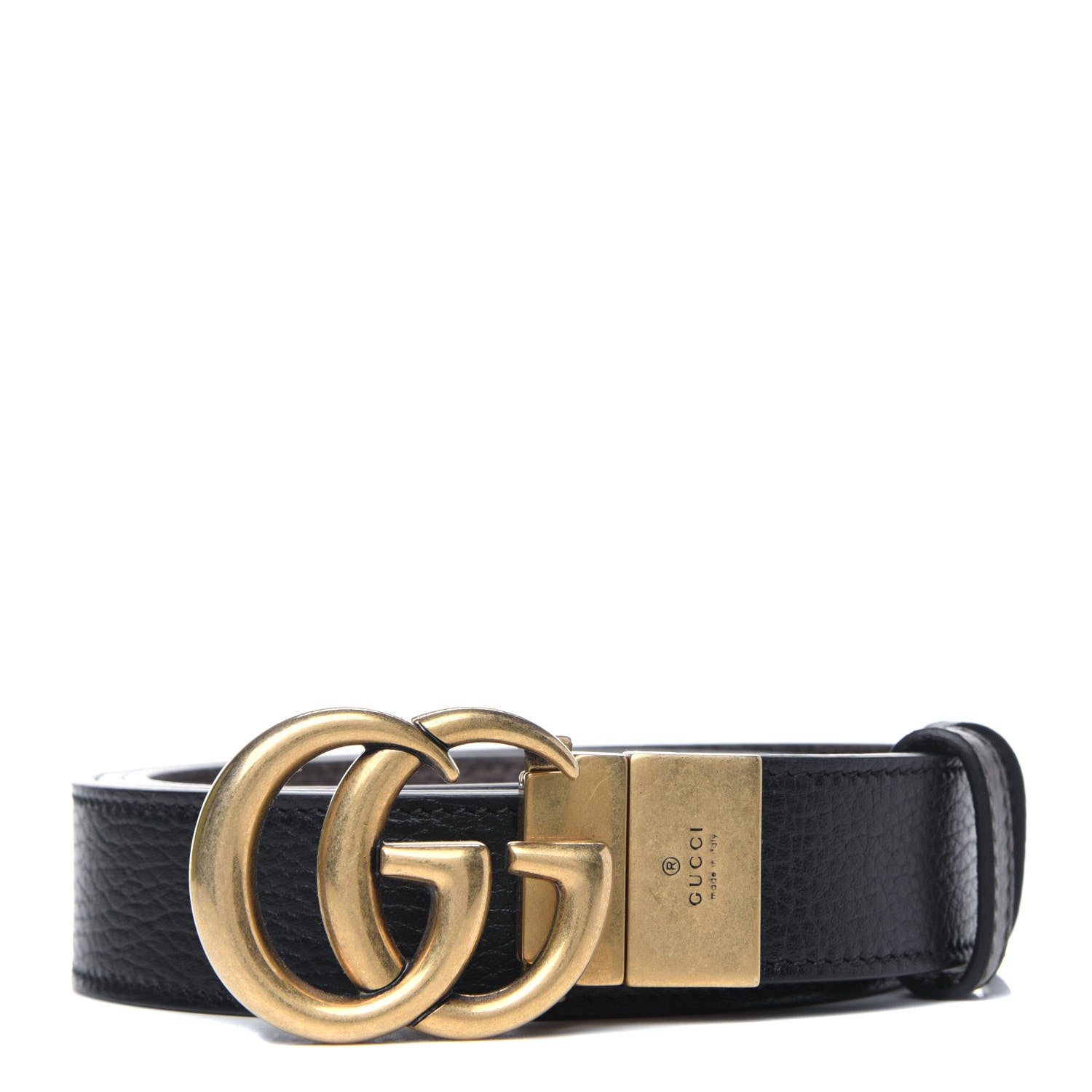 Gucci Dollar Calfskin Double G Reversible 30mm Belt 105 42 Black New Acero 1 of 8