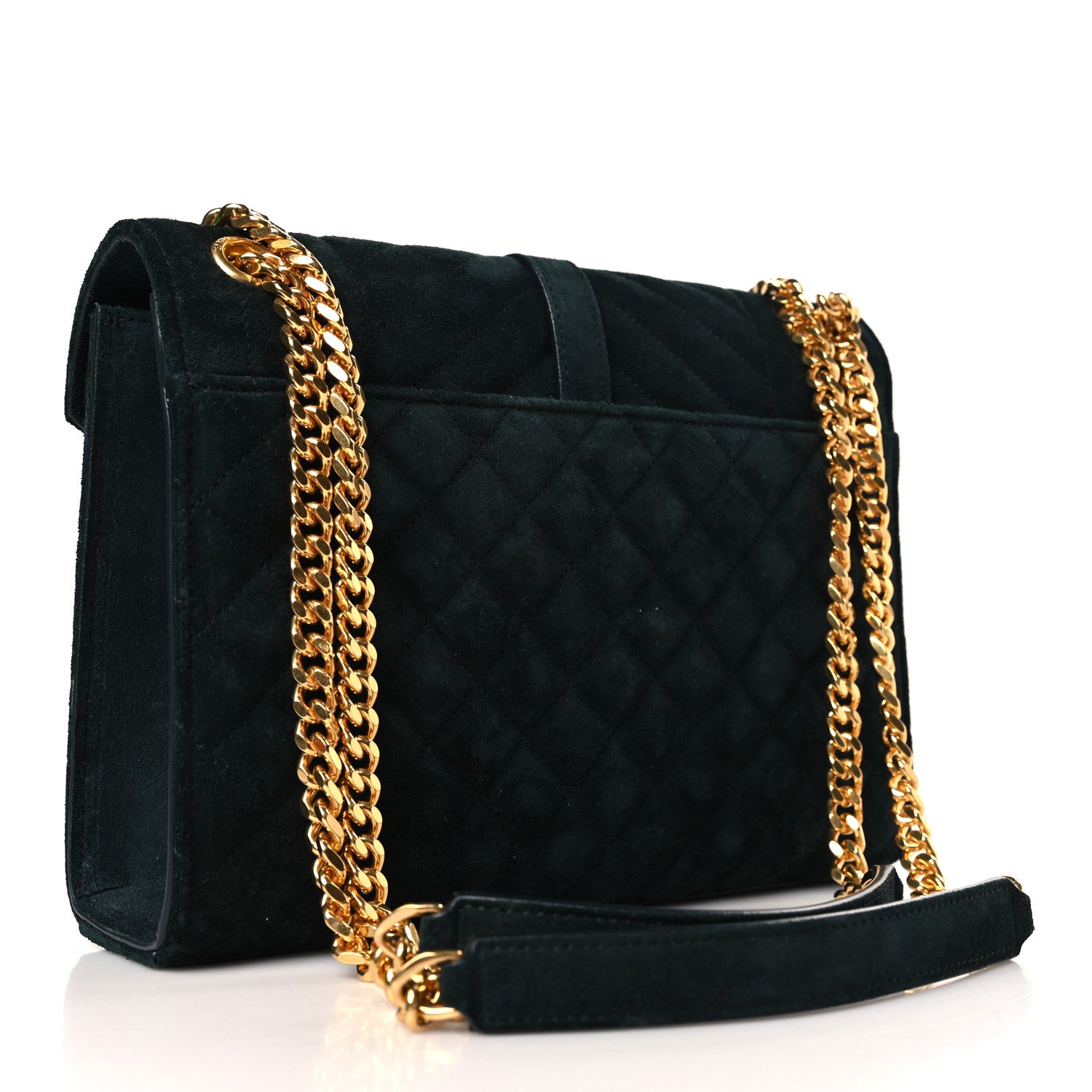 Saint Laurent Suede Mixed Matelasse Triquilt Medium Monogram Satchel 3 of 9