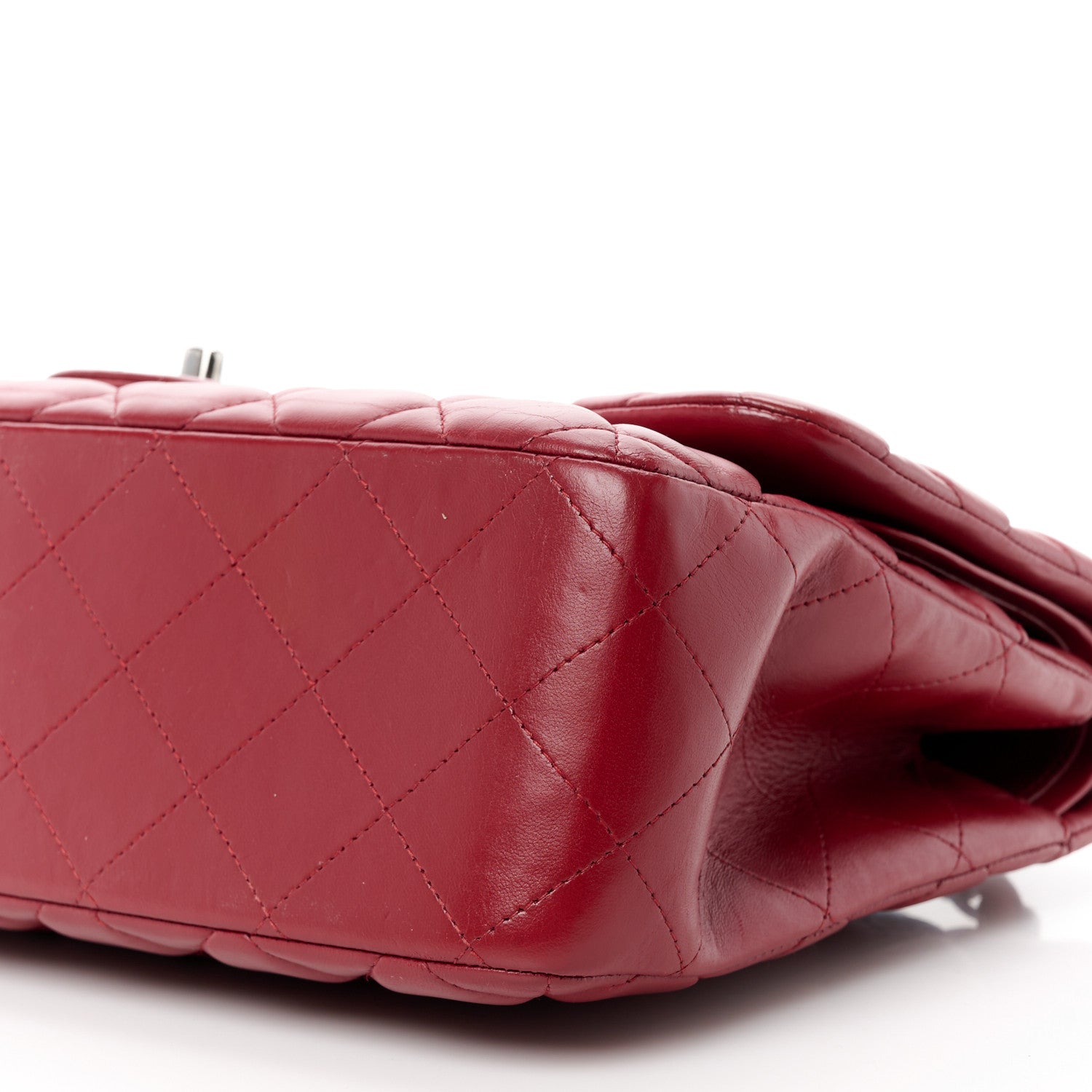 Chanel Lambskin Quilted Jumbo Double Flap Dark Red 11 of 11