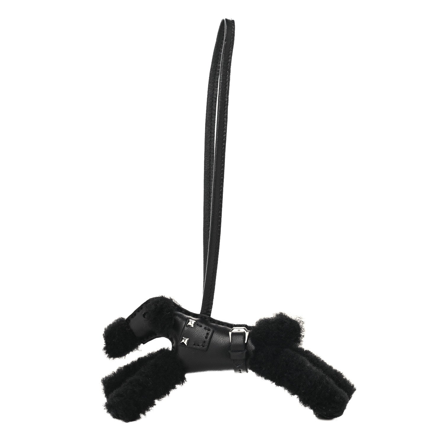 Hermes Milo Lambskin Shearling Budy Punk Charm Black 1 of 3