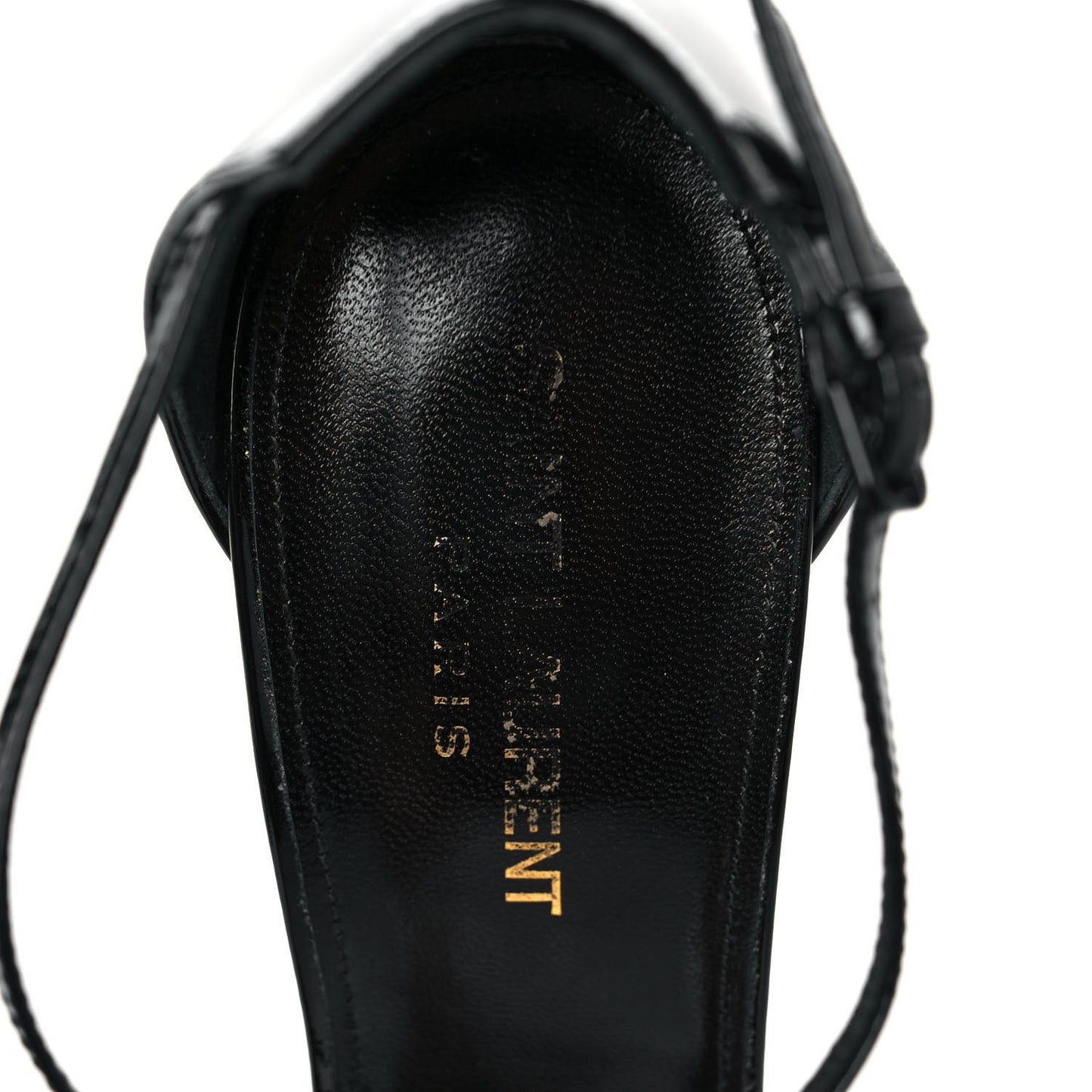 Patent Calfskin Opyum 110 Sandals 39.5 Black