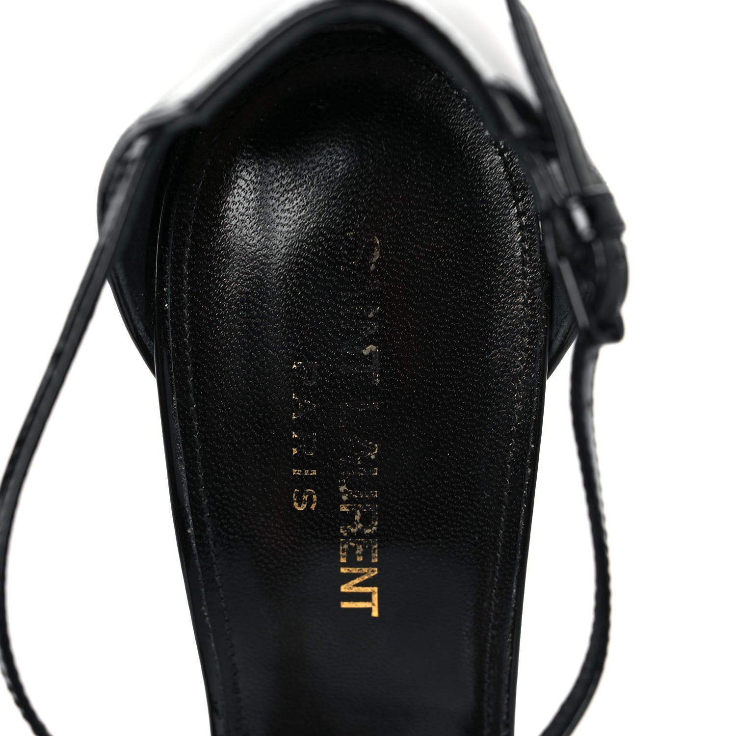 Saint Laurent Patent Calfskin Opyum 110 Sandals 39.5 Black 7 of 9