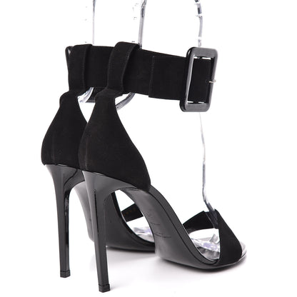 Saint Laurent Kid Scamoscia Jane 105 Ankle Strap Sandals 39 Black 4 of 13