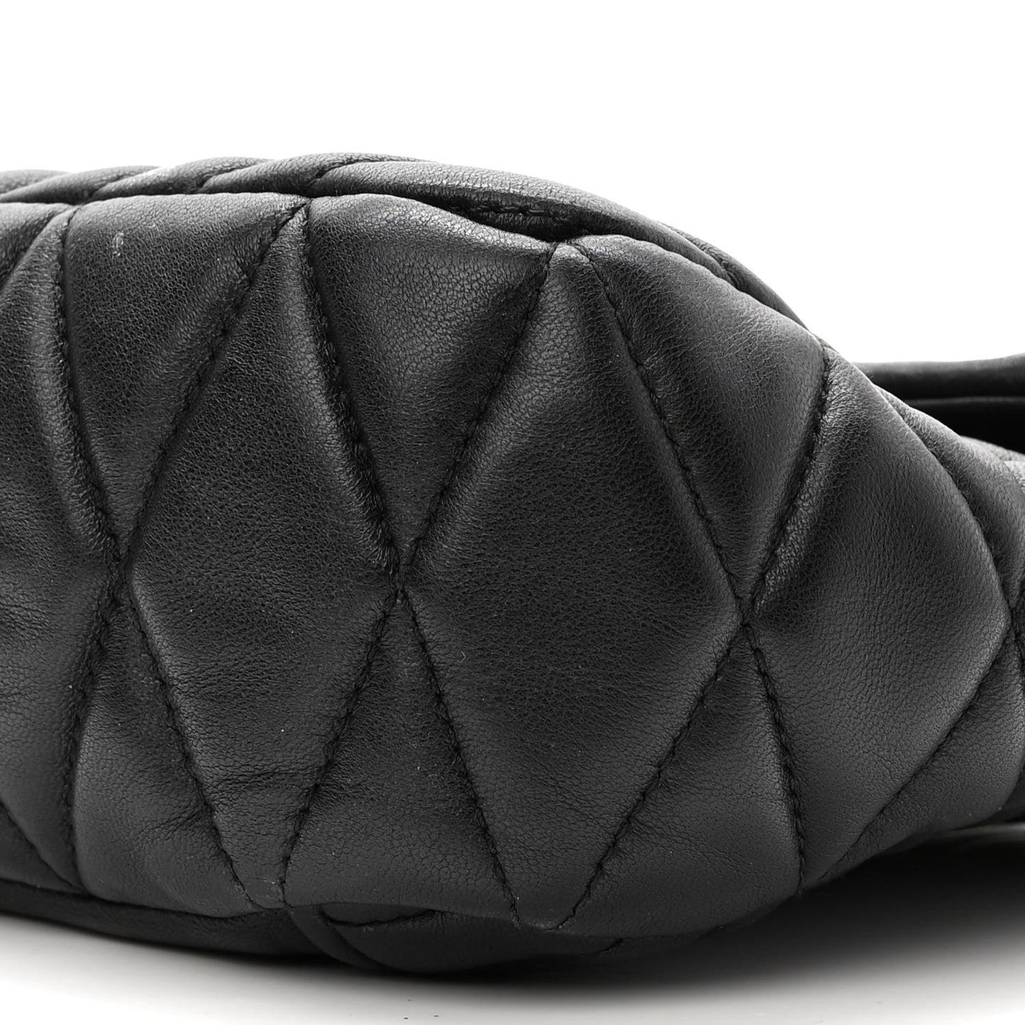 Nappa Matelasse Biker Shoulder Bag Black
