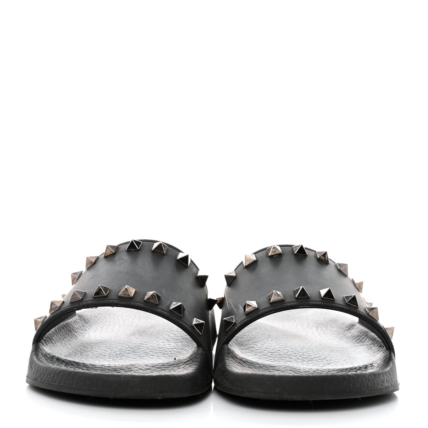 Rubber Rockstud Slide Sandals 37 Black