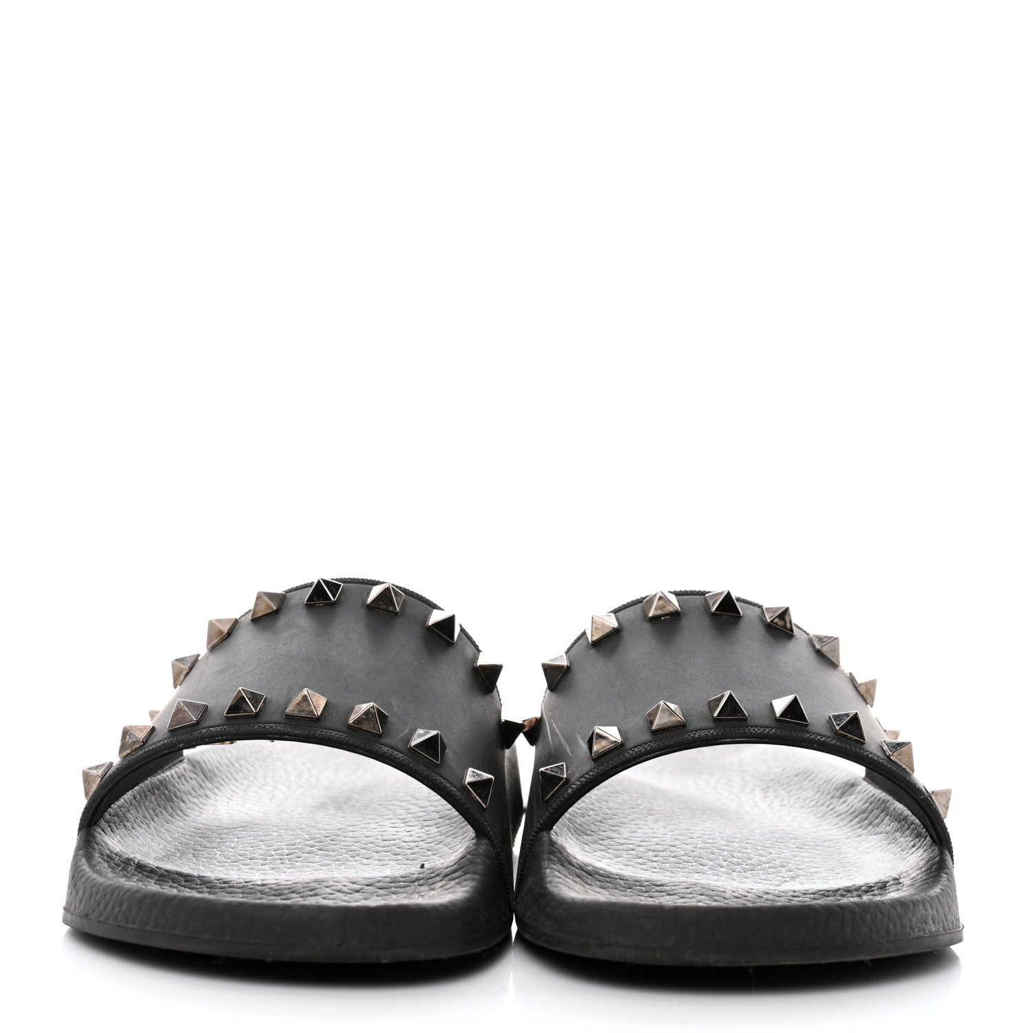 Valentino Garavani Rubber Rockstud Slide Sandals 37 Black 2 of 8