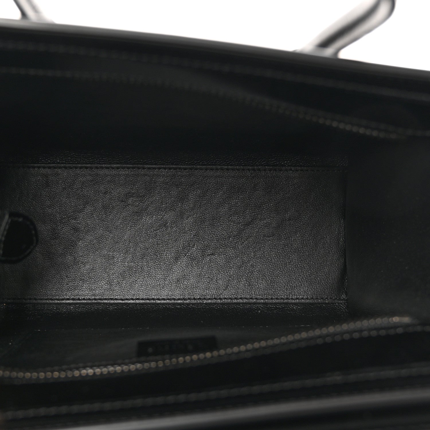 Celine Smooth Calfskin Lizard Embossed Nano Luggage White Black 5 of 9