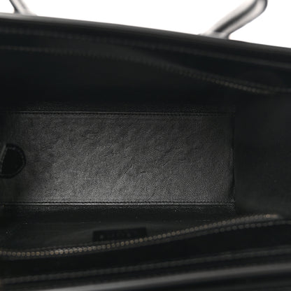 Celine Smooth Calfskin Lizard Embossed Nano Luggage White Black 5 of 9