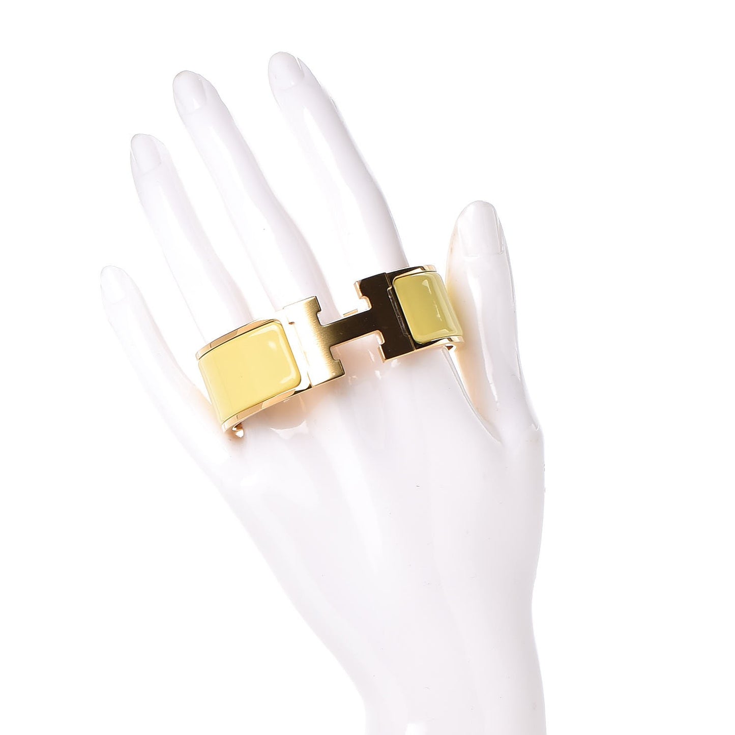 Enamel Wide Clic Clac H Bracelet PM Jaune Citron