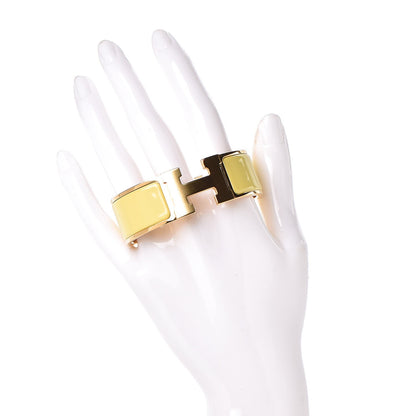 Hermes Enamel Wide Clic Clac H Bracelet PM Jaune Citron 2 of 5