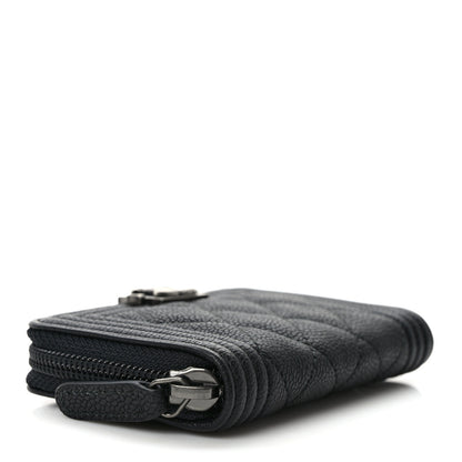Chanel Caviar Quilted Boy Zip Around Coin Purse Wallet Black 4 of 7