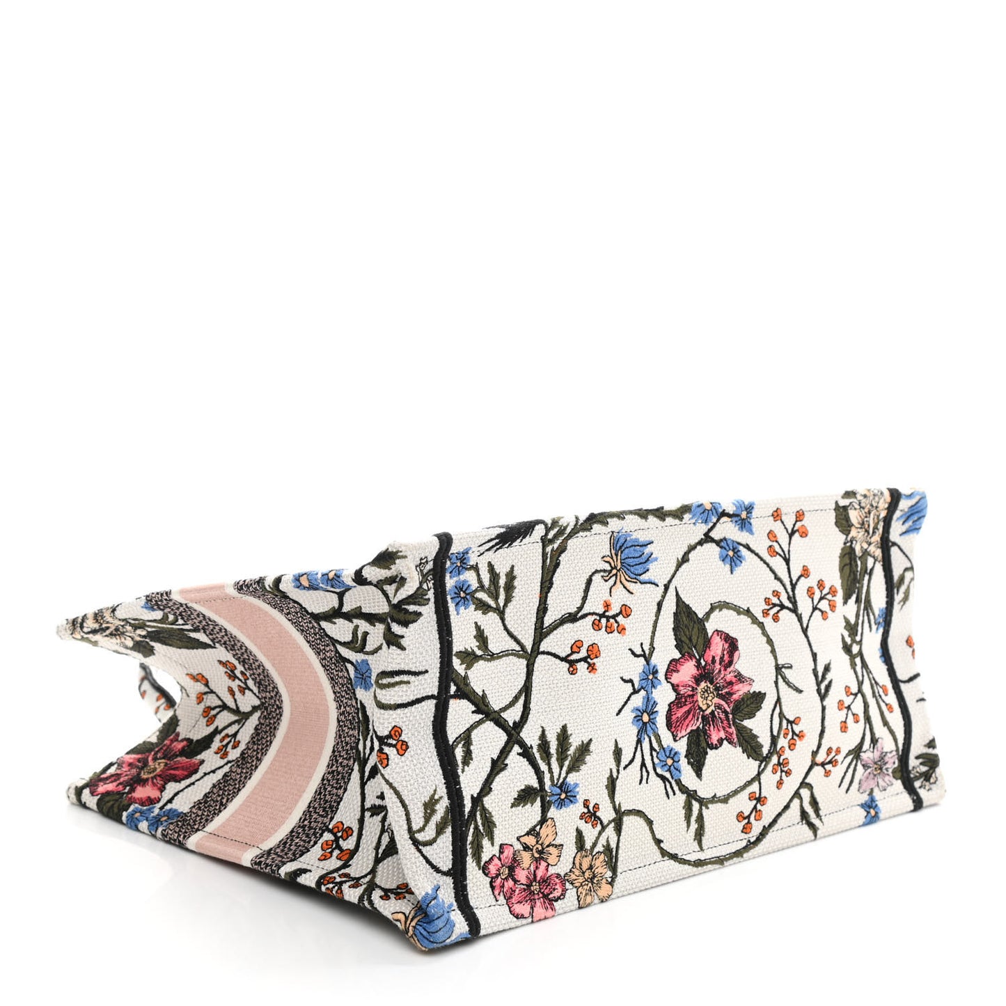 Canvas Embroidered Medium Rosa Mutabilis Book Tote Multicolor