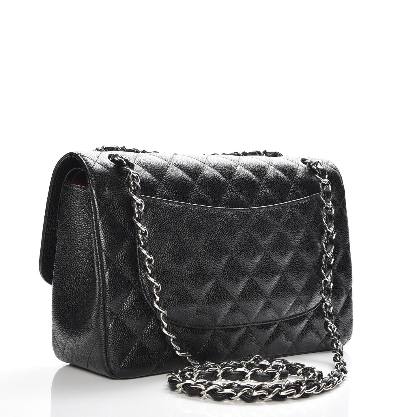 Caviar Quilted Jumbo Double Flap Black