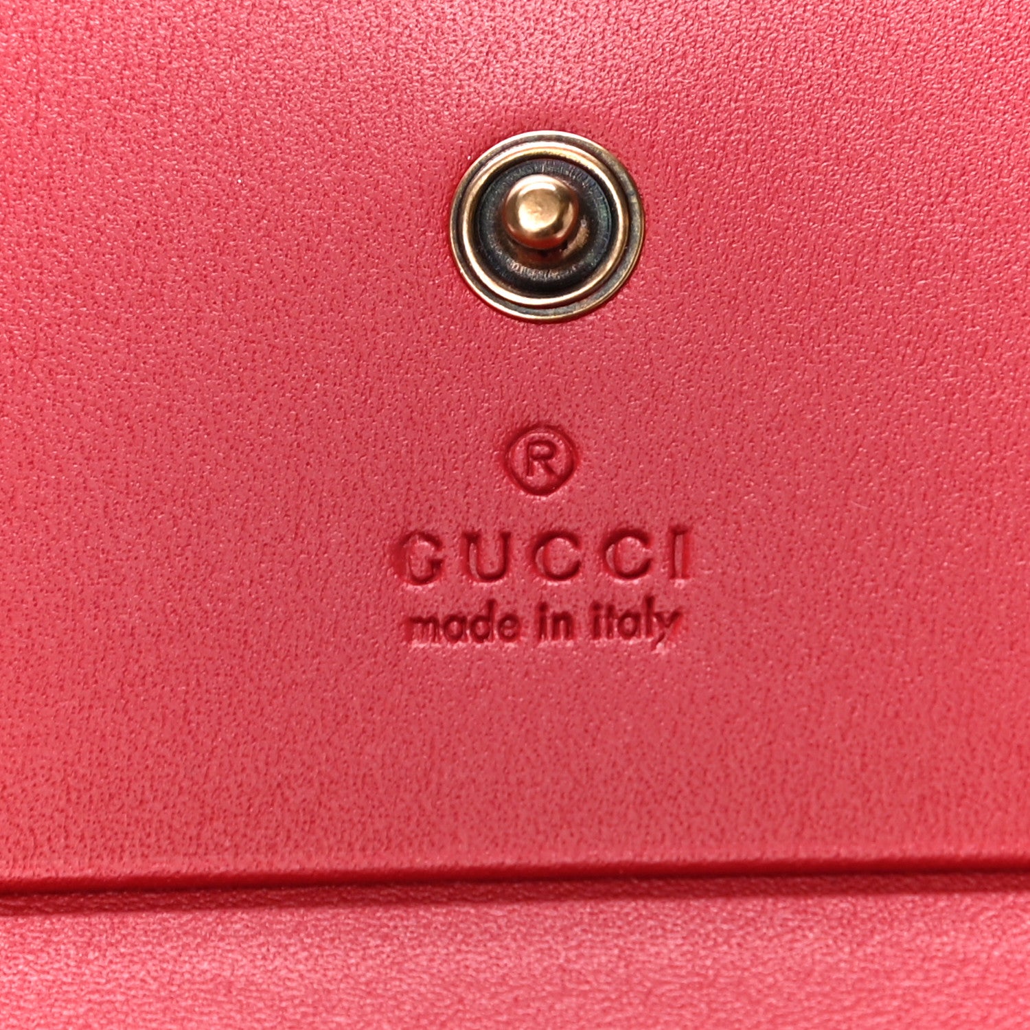 Gucci GG Supreme Monogram Cherry Embellished Card Case Wallet Hibiscus Red 5 of 9