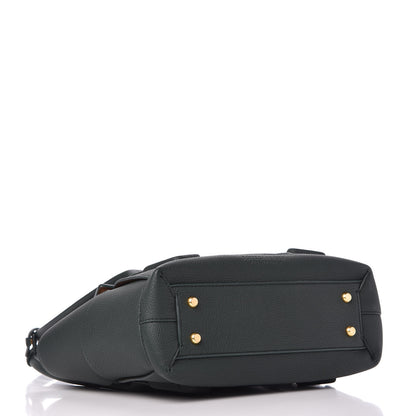 Bottega Veneta Grained Calfskin Maxi Intrecciato Small Arco Pine Green 4 of 8