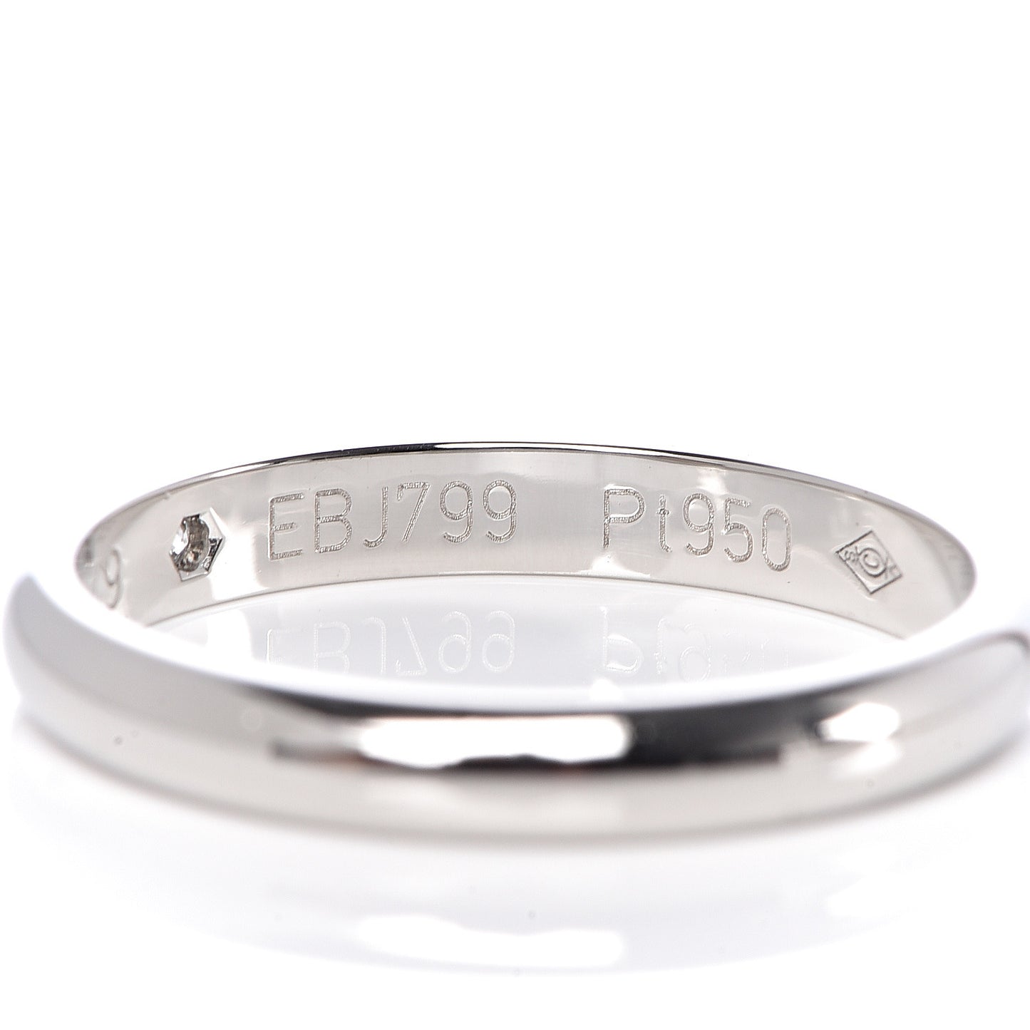 Platinum Diamond 2.6mm 1895 Wedding Band Ring 49 4.75