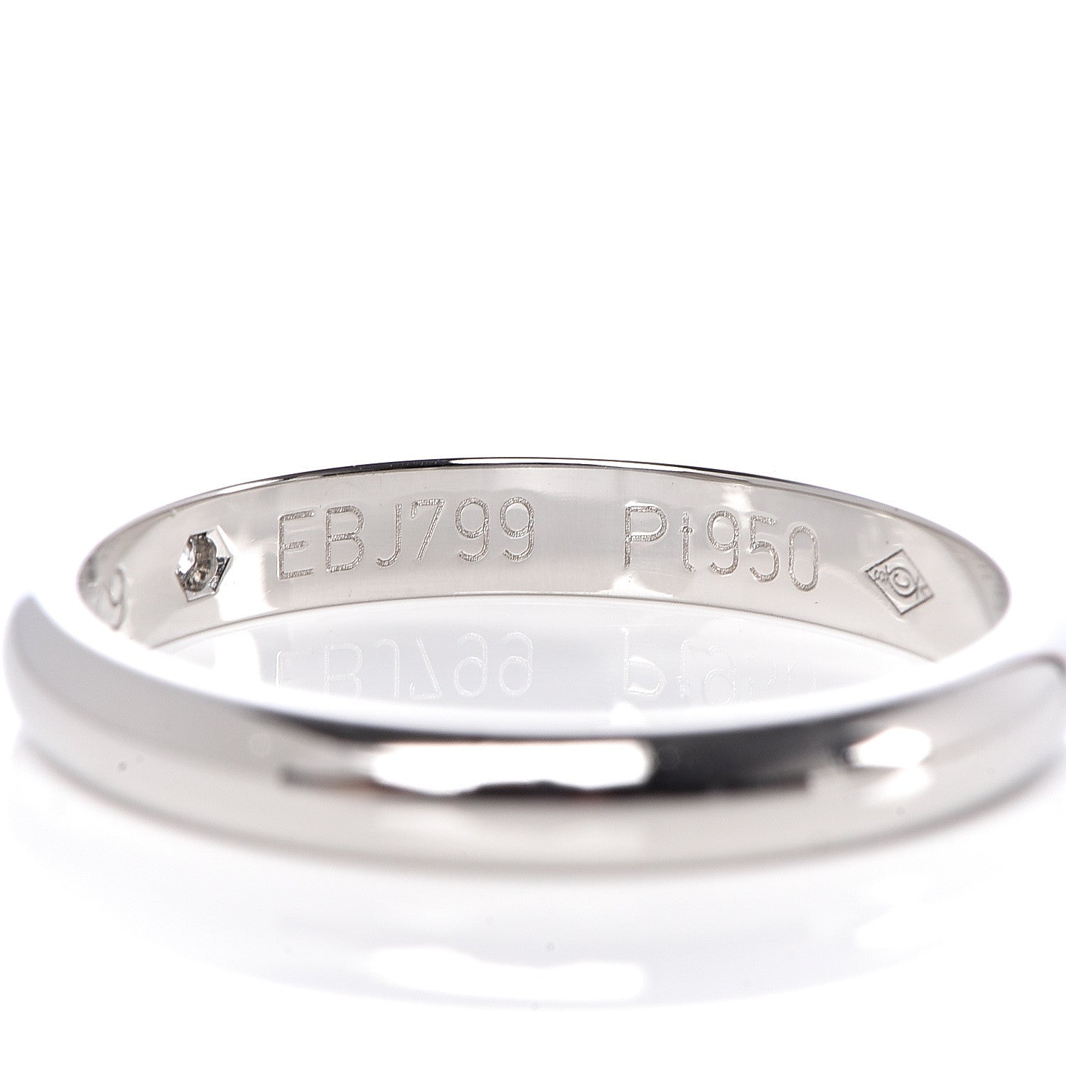 Cartier Platinum Diamond 2.6mm 1895 Wedding Band Ring 49 4.75 5 of 7