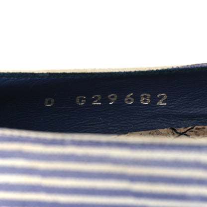 Chanel Lambskin Striped Camellia Ballerina Flats 35 Dark Blue 8 of 10