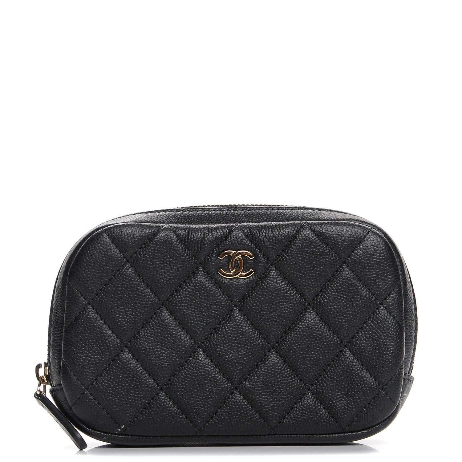 Chanel Caviar Quilted Small Curvy Pouch Cosmetic Case Black 1 of 9