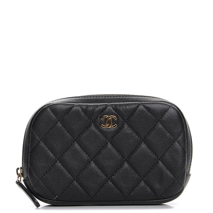 Chanel Caviar Quilted Small Curvy Pouch Cosmetic Case Black 1 of 9