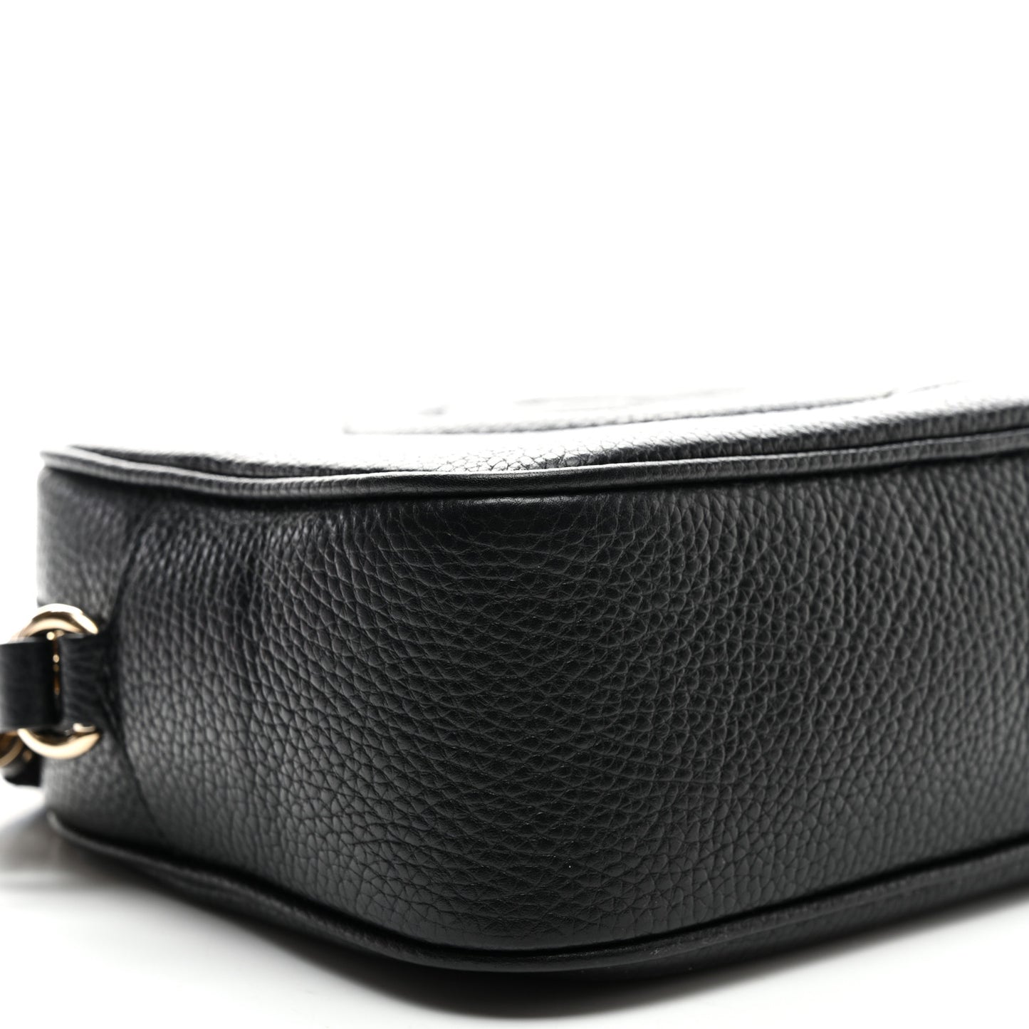 Pebbled Calfskin Small Soho Disco Bag Black